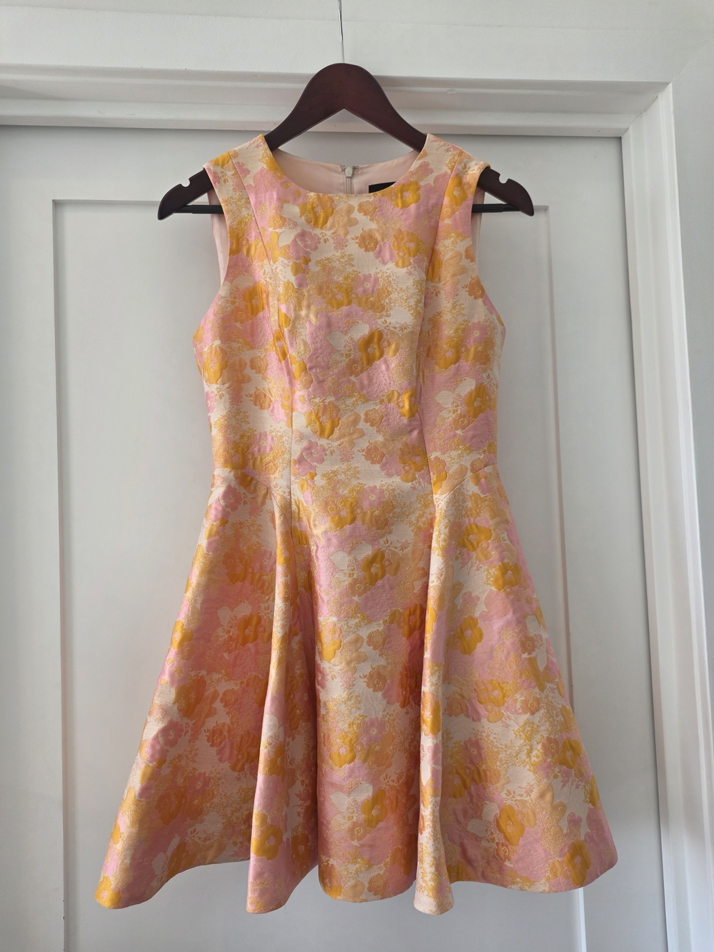 Cynthia Rowley Pink and Yellow Floral Fit-and-Flare Mini Dress